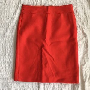 Red wool No. 2 pencil skirt by J. Crew size 0